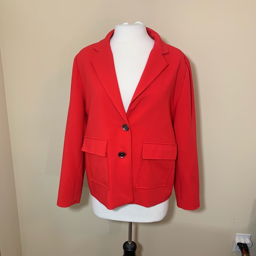 Chico's Scarlet Blazer with Button Detail